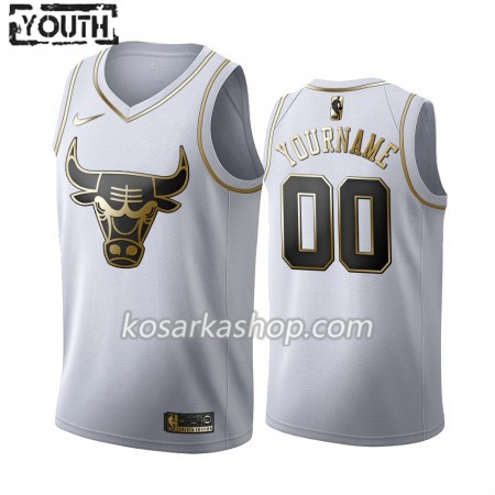 Dres Chicago Bulls Prilagođeni Nike 2019-20 Bijela Golden Edition Swingman - Dječji